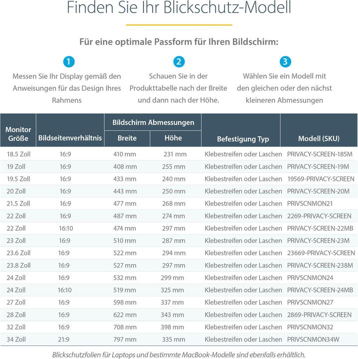Actual product image StarTech PRIVACY-SCREEN-24MB Privacy Filter Frameless -Privacy (24 inch) (24", 16 : 10)