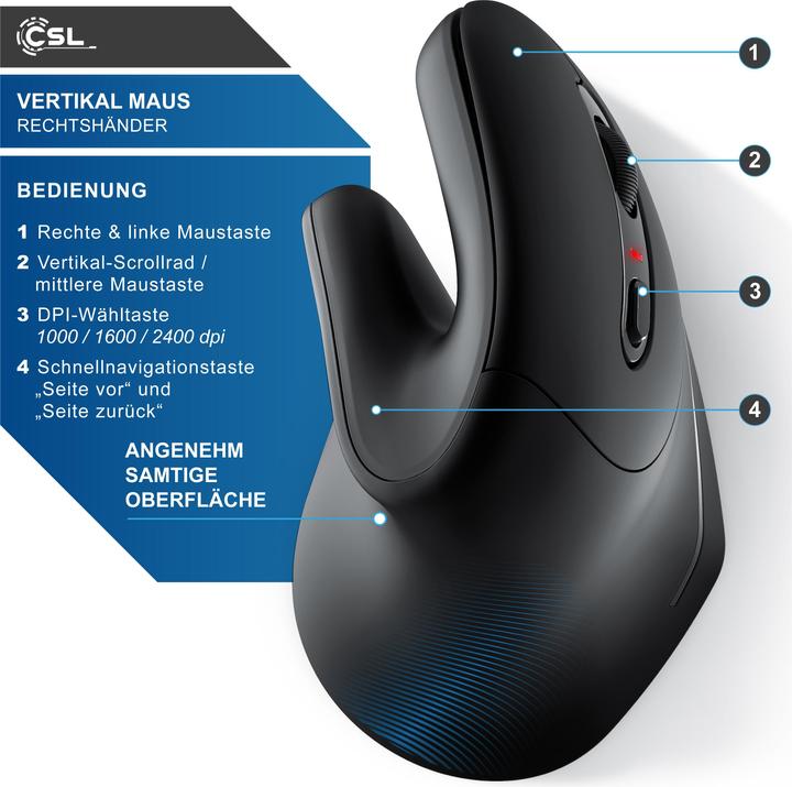 Actual product image CSL Vertikalmaus (Wireless)