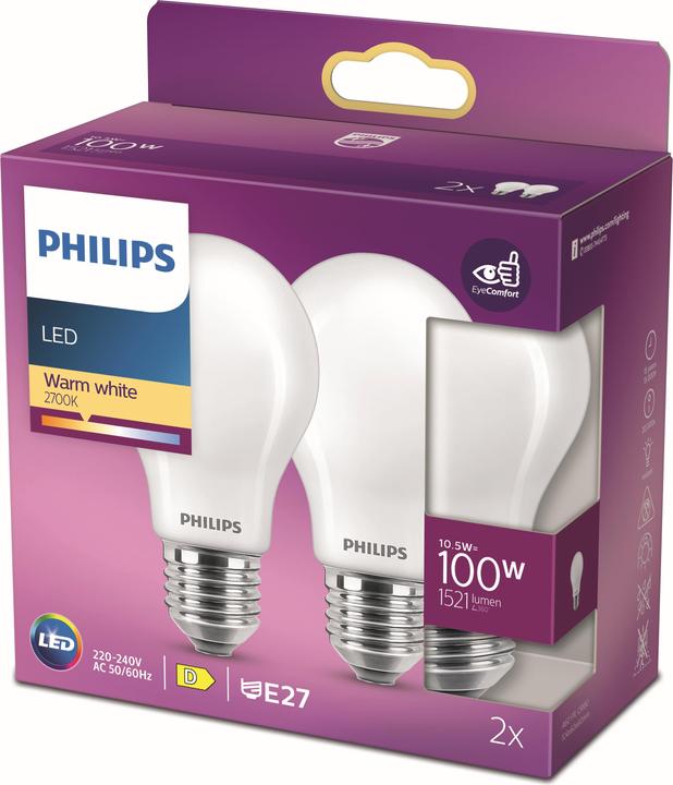 Produktbild Philips Lampe (E27, 10.50 W, 1521 lm, 2 x, D)