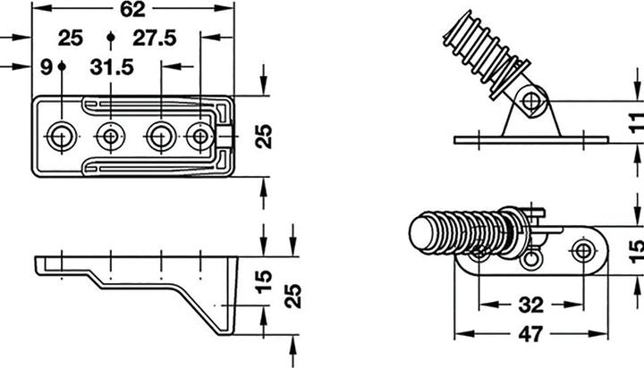 Image du produit OK-Line Ferrure basculante Flap-Ex (1 pcs)
