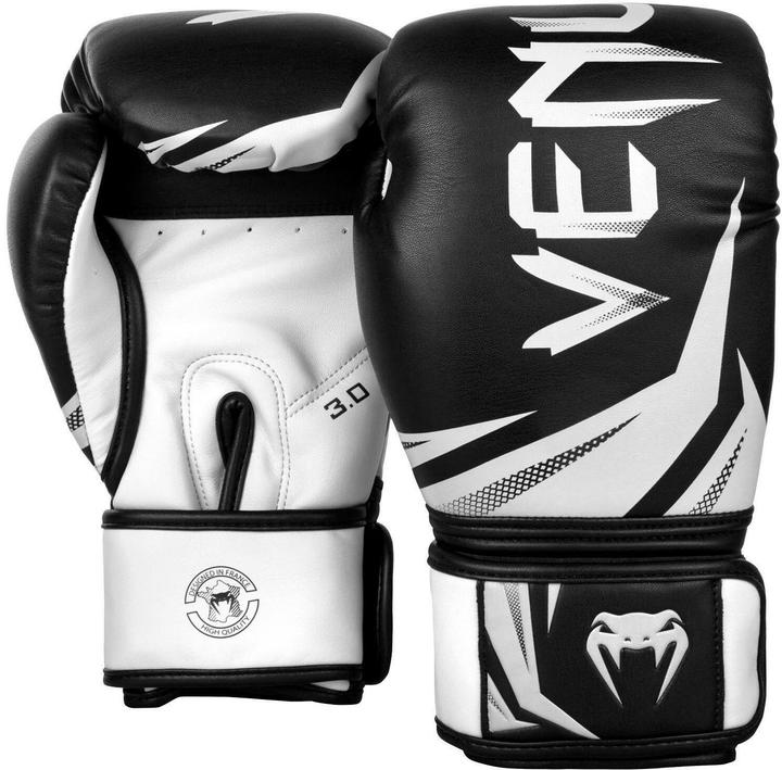 Actual product image Venum Challenger 3.0 Boxing Gloves - Black/White (12 OZ, 10, 12)
