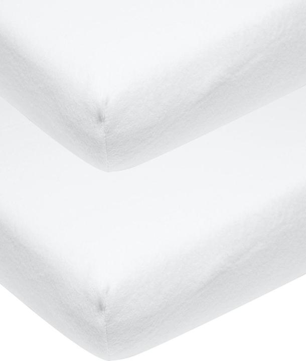Actual product image Meyco molton stretch fitted sheet 2-pack 70x140/150 white