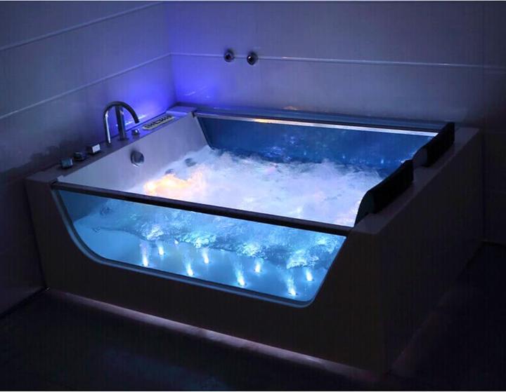 Image du produit Home Deluxe Baignoire à hydromassage avec LED de luminothérapie NAUTICA XL - 182x120cm (120 cm, 180 cm)