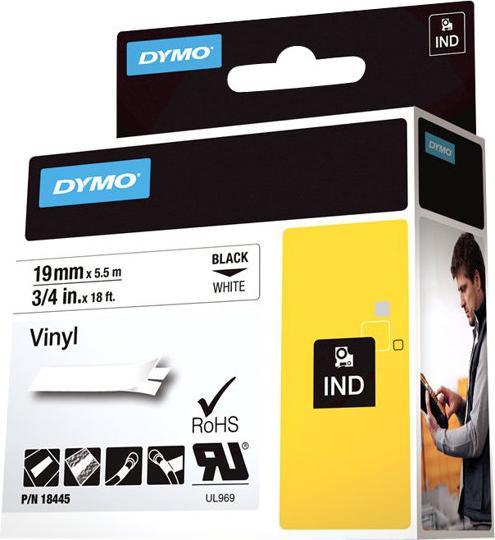 Produktbild Dymo Rhino Vinylband, schwarz (1.90 cm, Weiss)