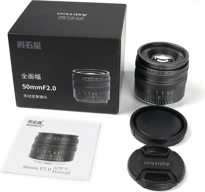 Immagine prodotto AstrHori Full Frame 50mm F2.0 con attacco Canon RF (nero) (Canon RF, Full-frame)
