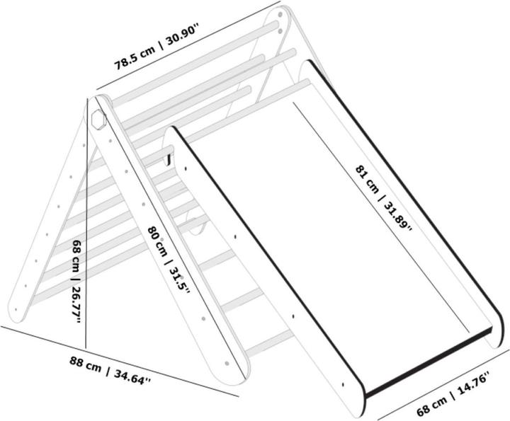 Actual product image Duck Woodworks Climbing triangle with slide