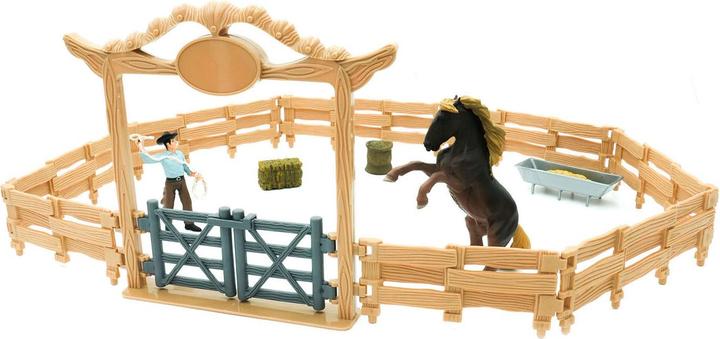 Immagine prodotto Mojo - Recinto per animali western con cowboy - Vita da fattoria, 14 pezzi (MJ-380064)