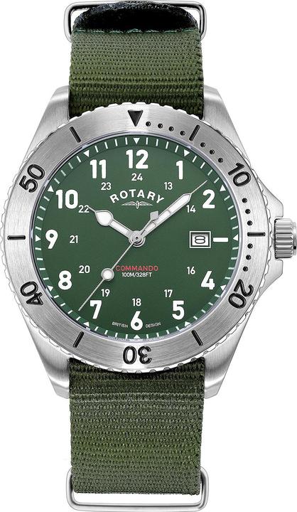 Rotary GS05475/56 Commando Herrenuhr 40mm 10ATM (Analoguhr, 40 mm)