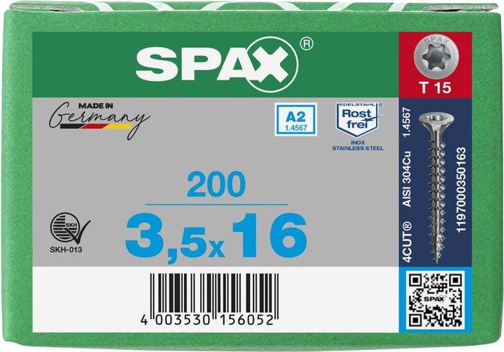 Actual product image Spax Chipboard screws A2 (200 Screws per piece)