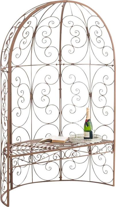Image du produit Swisshandel24 Demi-pavillon Rosie avec banc, brun antique (58 cm, 120 cm)
