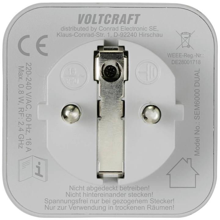 Actual product image Voltcraft SEM6000 DUAL energy cost measuring device Bluetooth® interface, data export, data loggerf