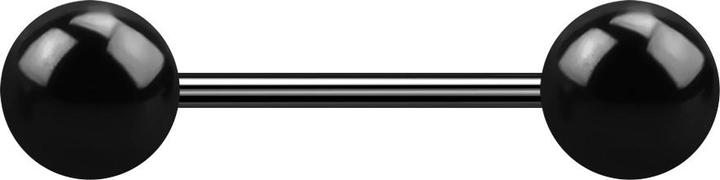 Produktbild Star Piercing Micro Barbell schwarz mit zwei Kugeln (ohne Messing, Chirurgenstahl 316L)