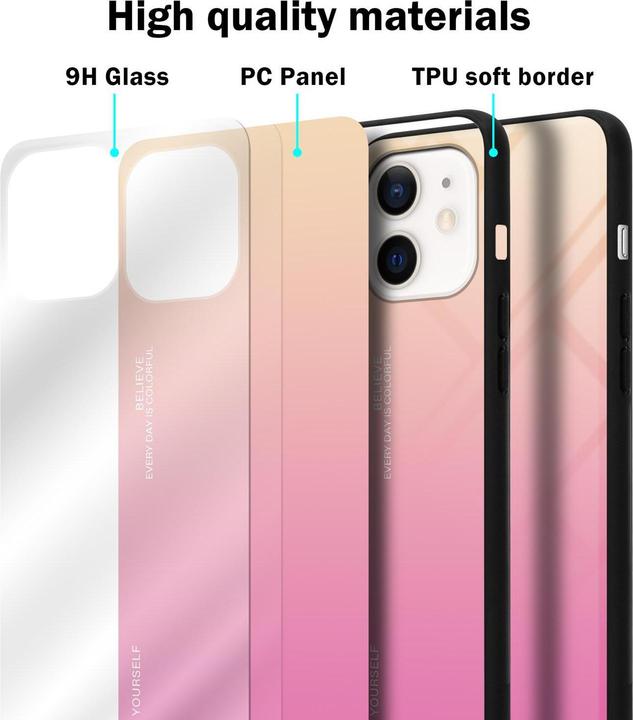 Productafbeelding Cadorabo TPU 2 kleuren glasdekking (Apple iPhone 12 mini)