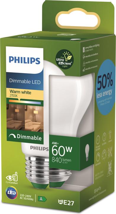 Productafbeelding Philips Ultra Efficient (E27, 4 W, 840 lm, 1 x, A)