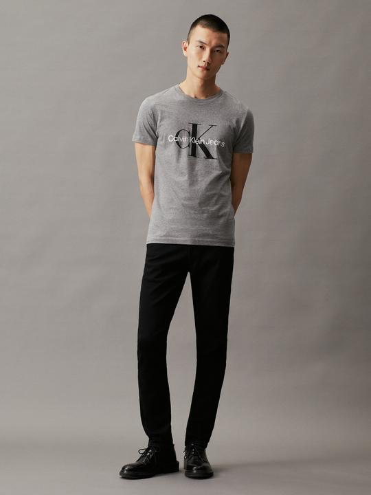 Image du produit Calvin Klein Jeans Jeans T-shirt manches courtes homme Core Monologo Slim Fit, Gris (Mid Grey Heather), L (L)