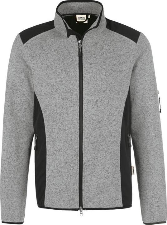 Actual product image Hakro Knitted fleece jacket Dawson grey mottled, L (L)
