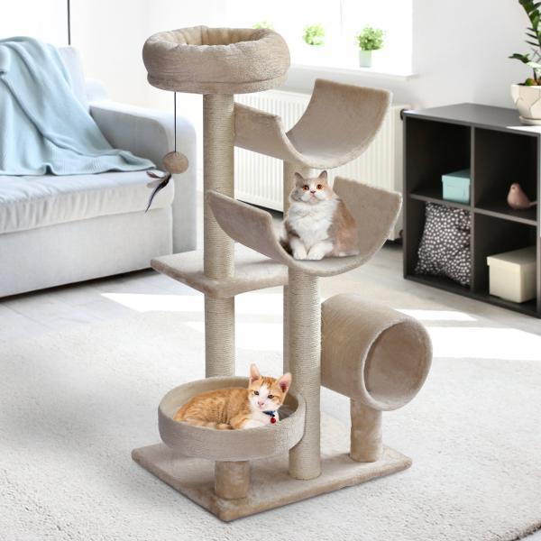 Produktbild PawHut Kletterbaum (105 cm, Beige)