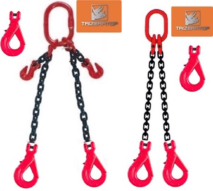 Produktbild No Name Kettengehänge 2-Strang, 8 mm, WLL 2800 kg mit Sicherheitsgabelkopfhaken, mit Kettenkürzer 2 m