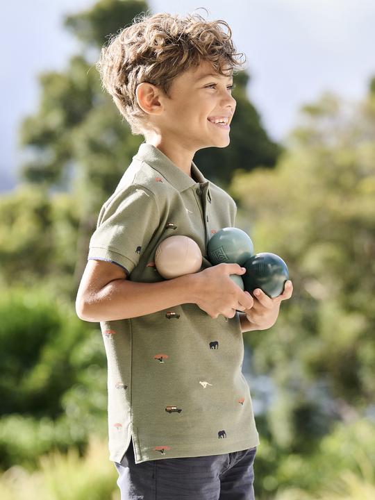 Image du produit Vertbaudet Jungen Poloshirt mit Allover-Print (128)