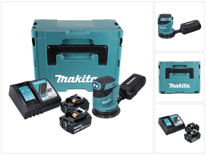 Actual product image Makita DBO 180 RTJ 18 V Battery Random Orbit Sander + 2x Battery 5.0Ah + Charger + Makpac (Eccentric grinder)