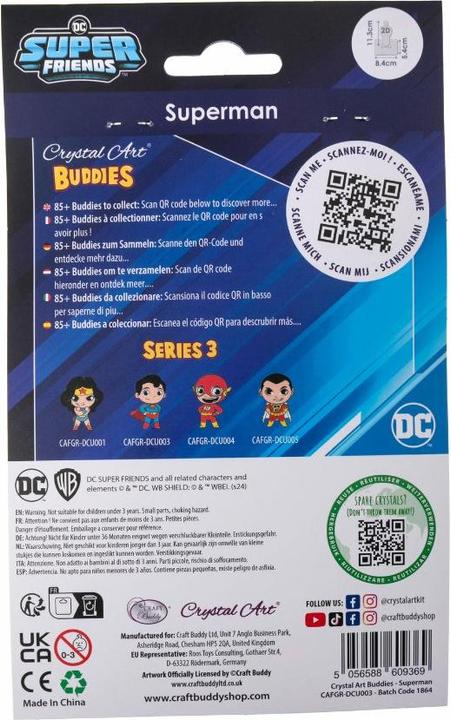 Immagine prodotto Craft Buddy Superman, pupazzo d'arte in cristallo di circa 11x8 cm