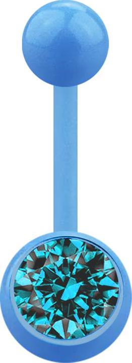 Image du produit Star Piercing Banane bleu clair avec boule et boule cristal aqua (Acrylique, sans laiton)