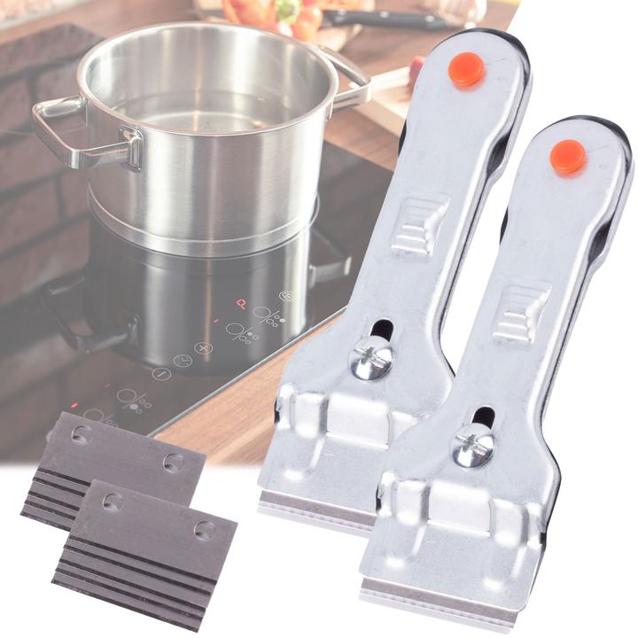 Actual product image Benson Set of 2 ceramic hob scrapers with 10 replacement blades, hob scraper (2 pcs.)