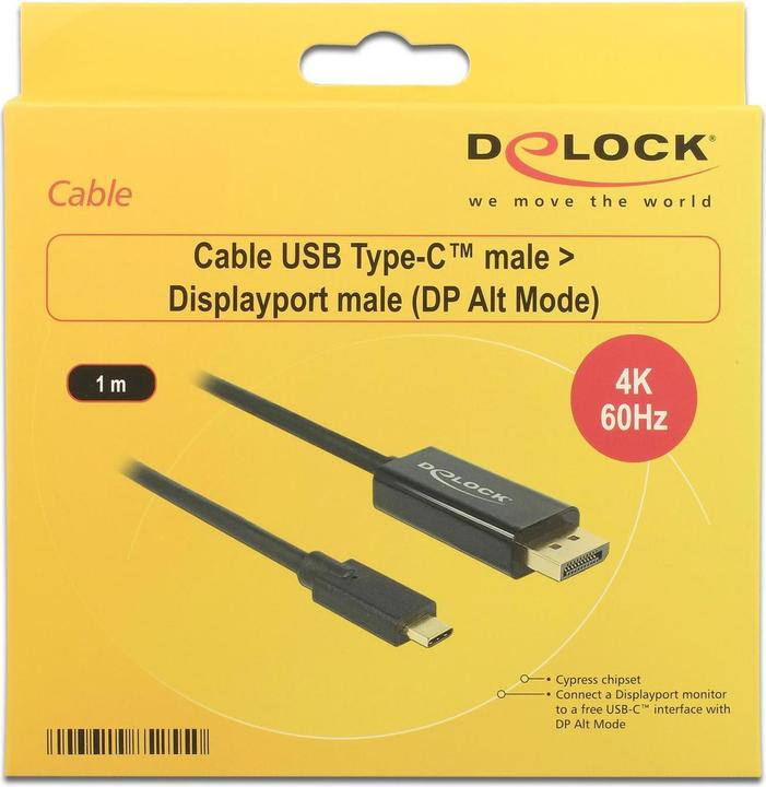 Actual product image Delock USB Typ C — DisplayPort (1 m, DisplayPort, USB Type C)
