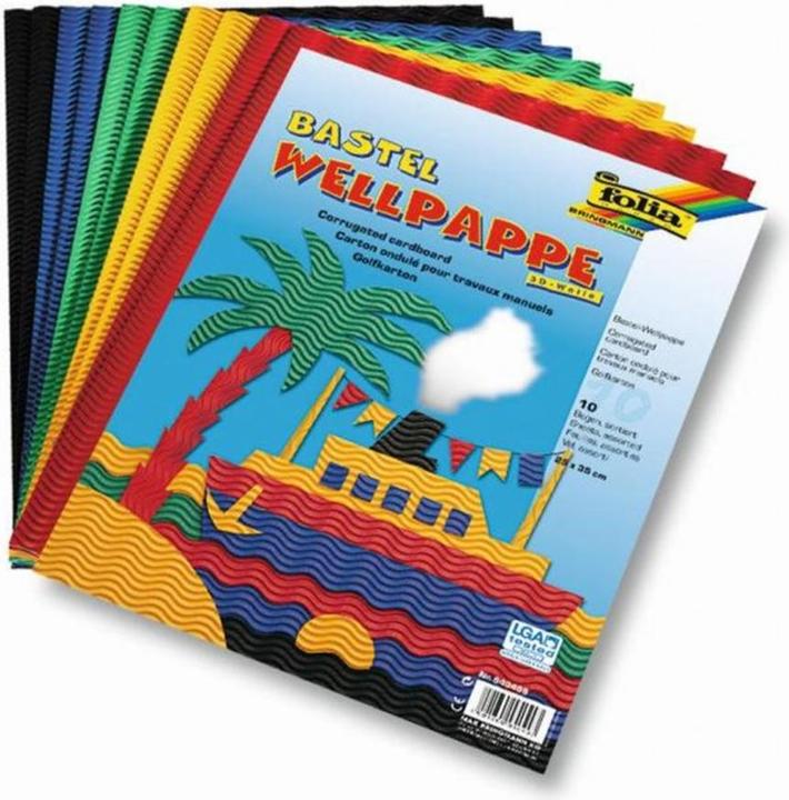 Immagine prodotto Folia Cartone ondulato 3D 10 colori assortiti (170 g/m², 10 x)