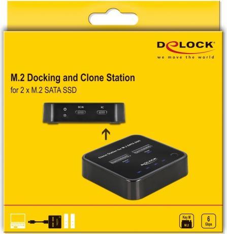 Actual product image Delock M.2 docking station for 2 x M.2 SATA SSD with clone function