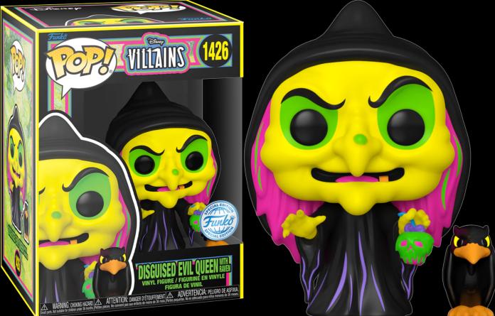 Actual product image Funko POP! Disney Villains Blanche-Neige - Disguised Evil Queen with Raven Lumière Noire Exclusive