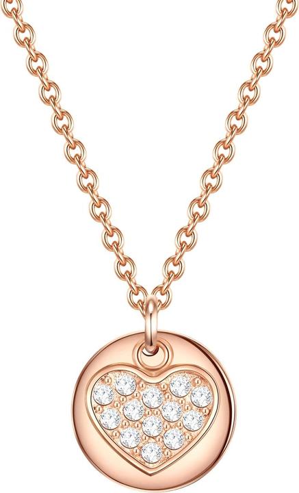 Eastside Damen Herz Edelstahl Preciosa roségold 40,0 cm Basiskette + 5,0 cm Verlängerung - 29752 (Edelstahl, 40 - 45 cm)