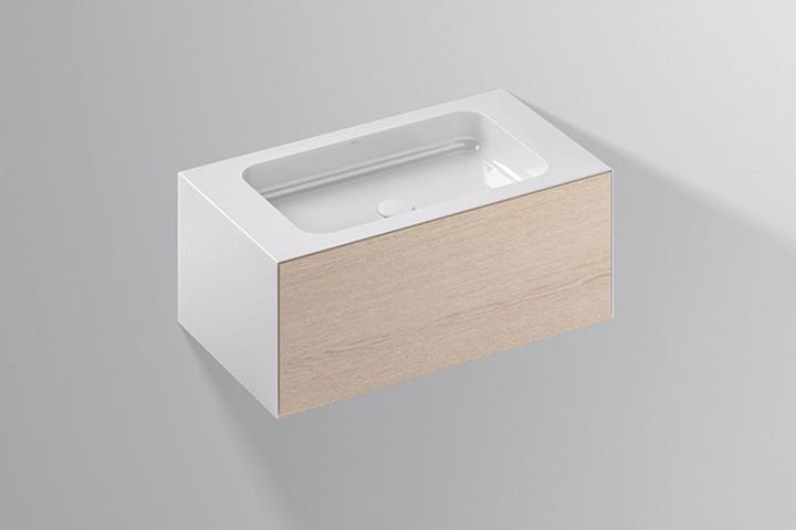 Produktbild Alape WP.Folio2 Waschplatz, 804x350x450mm, Waschtischunterschrank 1 Vollauszug, Waschtisch ohne Hahn