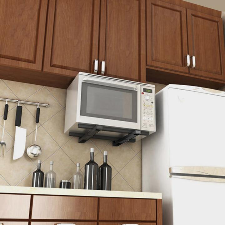 Actual product image Maclean MC-915 B Universal holder for microwave ovens, wall mounting, adjustable, hard metal, kitchen, 30 k