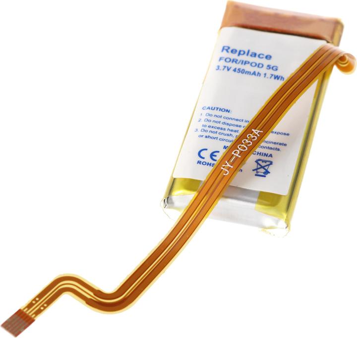 Actual product image AccuCell Battery iPod 5G 30GB 616-0230, EC008-2 (1 pcs., Device specific, 450 mAh)
