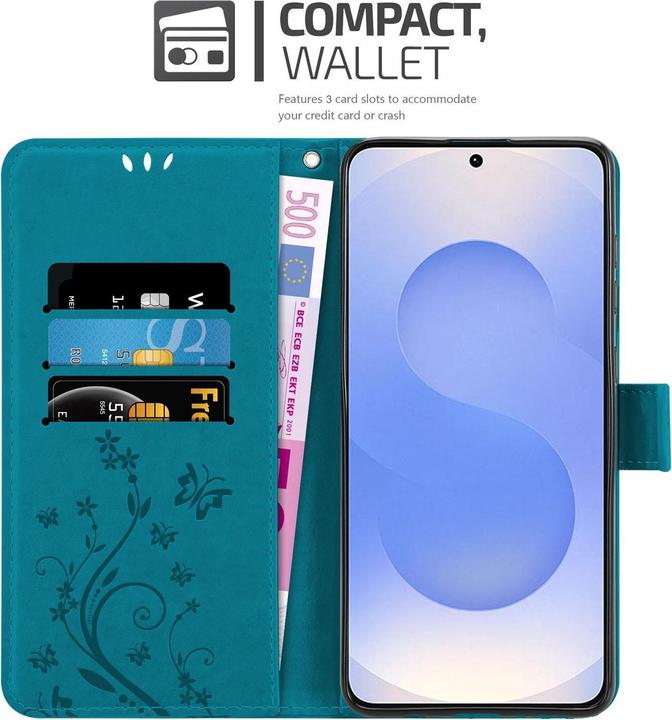 Actual product image Cadorabo Case for Samsung Galaxy S25 Flower Book (Samsung Galaxy S25)