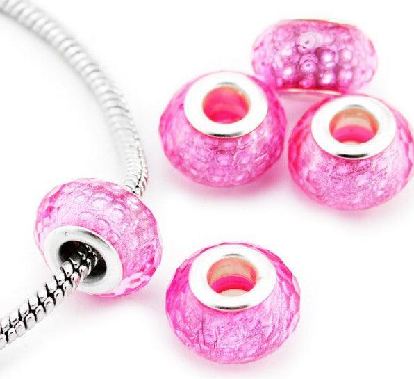 Actual product image Hermex Bead silver plated 925 - Silvery Pink (Plexiglass, Silver 925)
