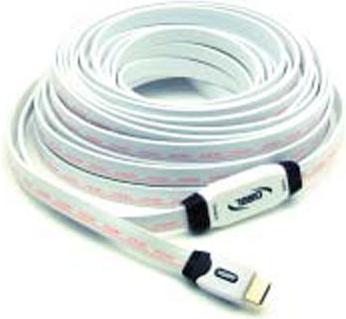 Immagine prodotto G&BL Cavo HDMI ad alta velocità con Ethernet - cavo piatto 25,0m, bianco (25 m, HDMI)
