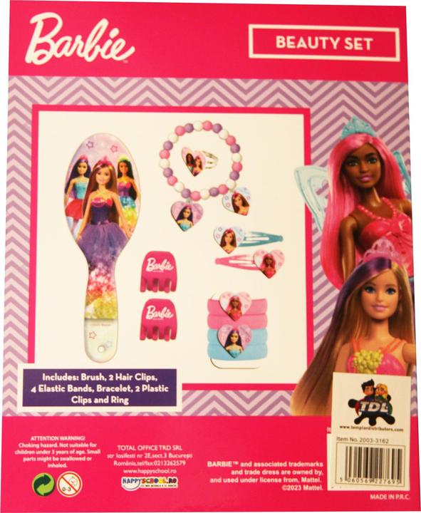 Image du produit TDL Set de beauté 11 pièces Barbie (Peigne, Élastiques à cheveux)