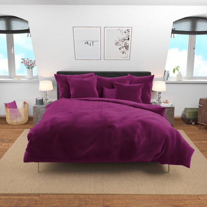 Image du produit Lotus Bettwaren Parure de lit en satin seersucker uni (Taie d'oreiller, 65 x 100 cm)