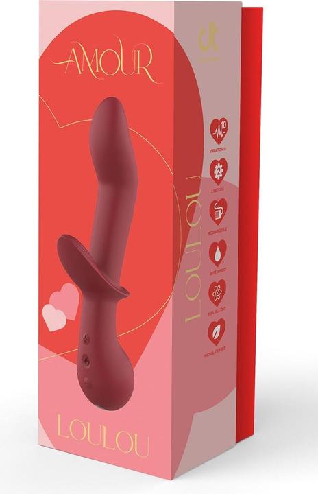 Image du produit Dreamtoys Vibromasseur Dream Toys Amour Flexible G-Spot Duo Vibe Loulou Rouge 21,7 cm