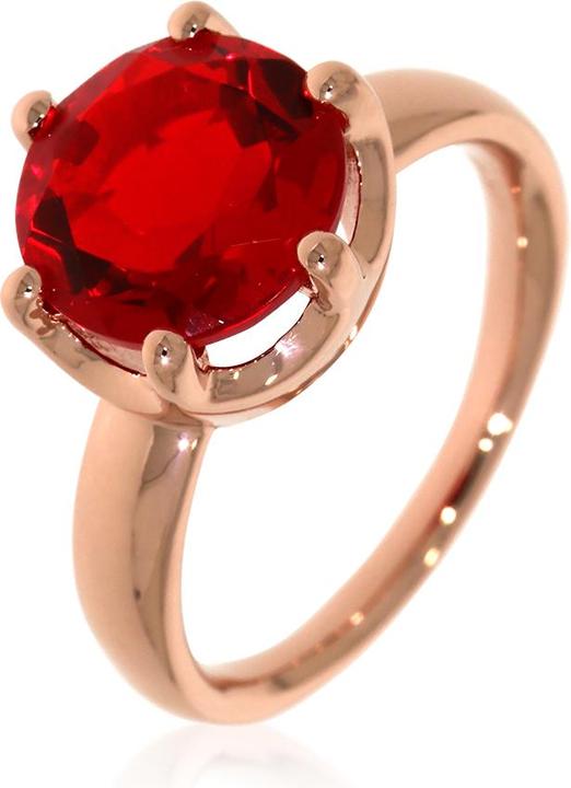 Actual product image Xen Ring with 10 mm Red-HT quartz approx. 3.6 ct. rose gold-plated (58, 925 Silver)