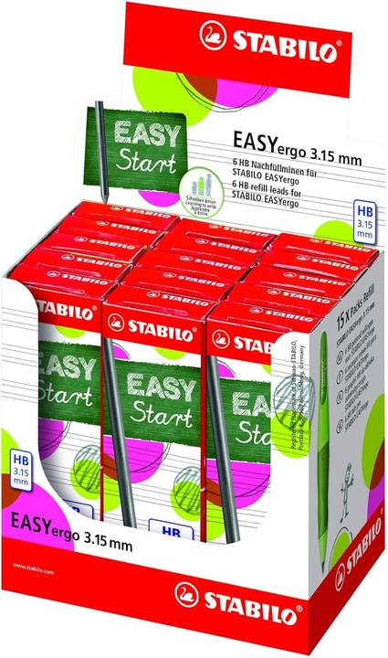 Actual product image STABILO Refill leads - EASYergo 3.15 refill leads - 15 x pack of 6 in a display - HB hardness (Refill)