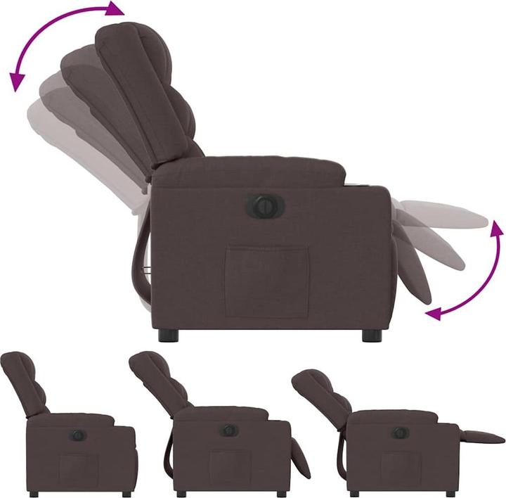 Image du produit VidaXL Fauteuil Relax Electrique Tissu Marron Foncé
