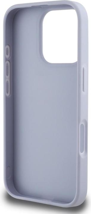 Actual product image Guess Hardcase PU Grained Hot Stamp 4G Triangle Metal Case for iPhone 16 Pro 6,3" Purple (Apple iPhone 16 Pro)
