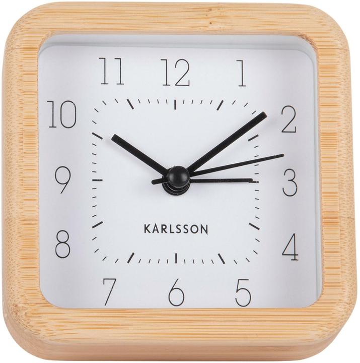 Actual product image Karlsson Classic alarm clock Neat Square bamboo / white