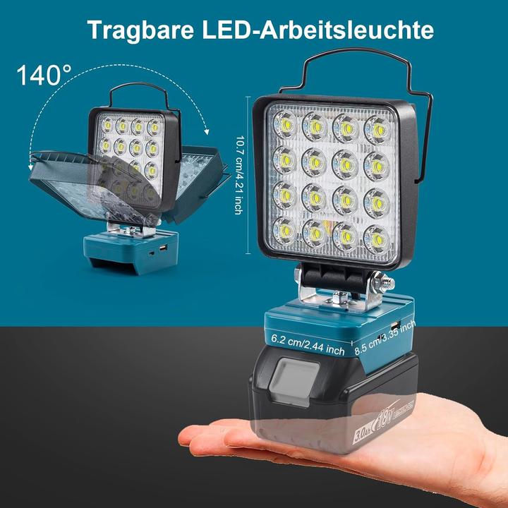Actual product image ‎Sentoo Kabellose LED-Arbeitsleuchte für Makita 18V (4800 lm)