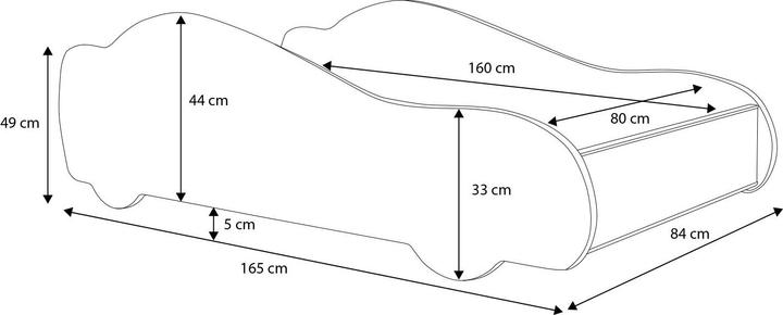 Immagine prodotto ADRK Furniture Letto con materasso e illuminazione LED AUTO 4x4 160x80 (160 x 80 cm)