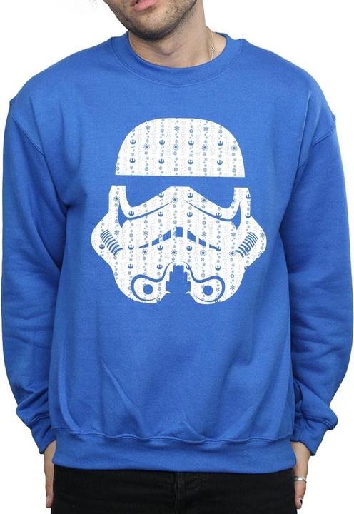 Actual product image Star Wars Mens Christmas Stormtrooper Helmet Sweatshirt (M)