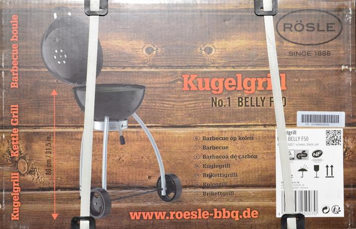 Produktbild Rösle Holzkohlengrill NO.1 BELLY F50 schwarz (50 cm)